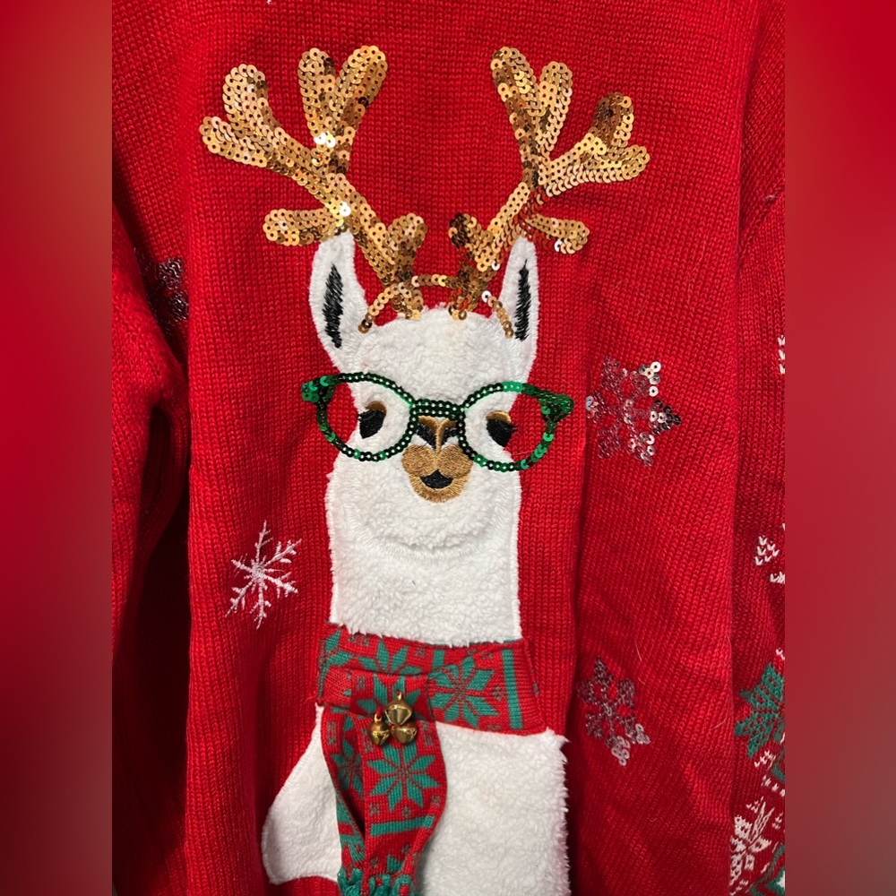 Llama holiday sweater